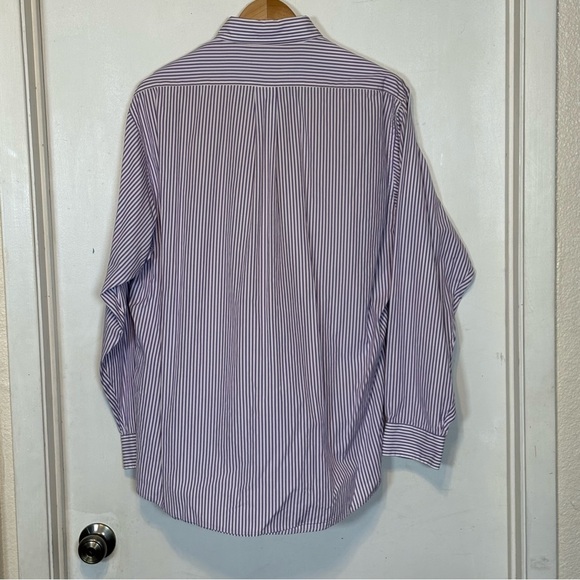 Brooks Brothers Eggplant and White Striped Dress Shirt Size 16 1/2 35 - Picture 8 of 9